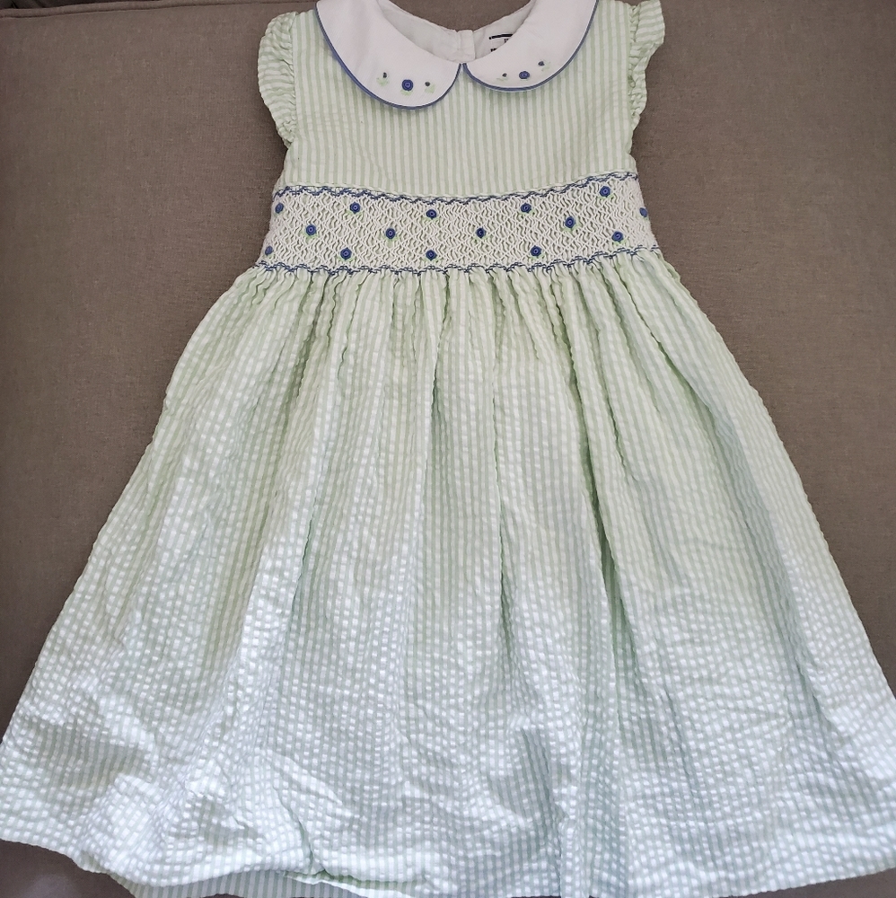 Hartstrings smocked / seersucker dress